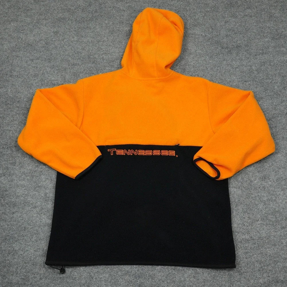 Tennessee Volunteers Jacket Mens 14/16 Orange Black Fleece Full Zip Adidas